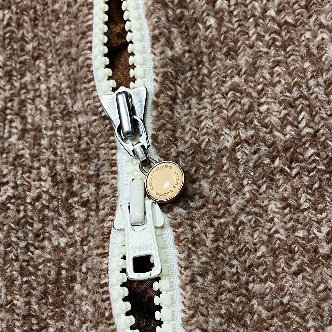 美品　courreges クレージュ　ロゴ　y2k ジップ　パーカー Courrèges Courreges クレージュ 雪柄 ボア フリース パーカー