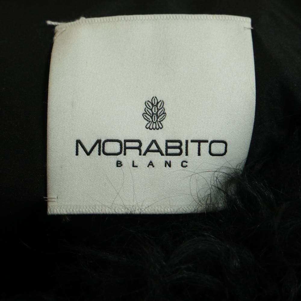 モラビト MORABITO ラムファー コート ショート丈 ノーカラー 羊毛 
