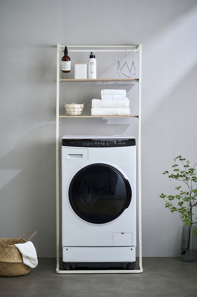 アイリスオーヤマ ランドリーラック 立てかけ 2段 幅約69.5×奥行約67×高さ約183.5cm 洗濯機ラック 立てかけスタイル 縦型-ドラム式に対応 ホワイト ライトナチュラル TSLR-695 IRIS OHYAMA SKLAD-KIRPICHA_RU