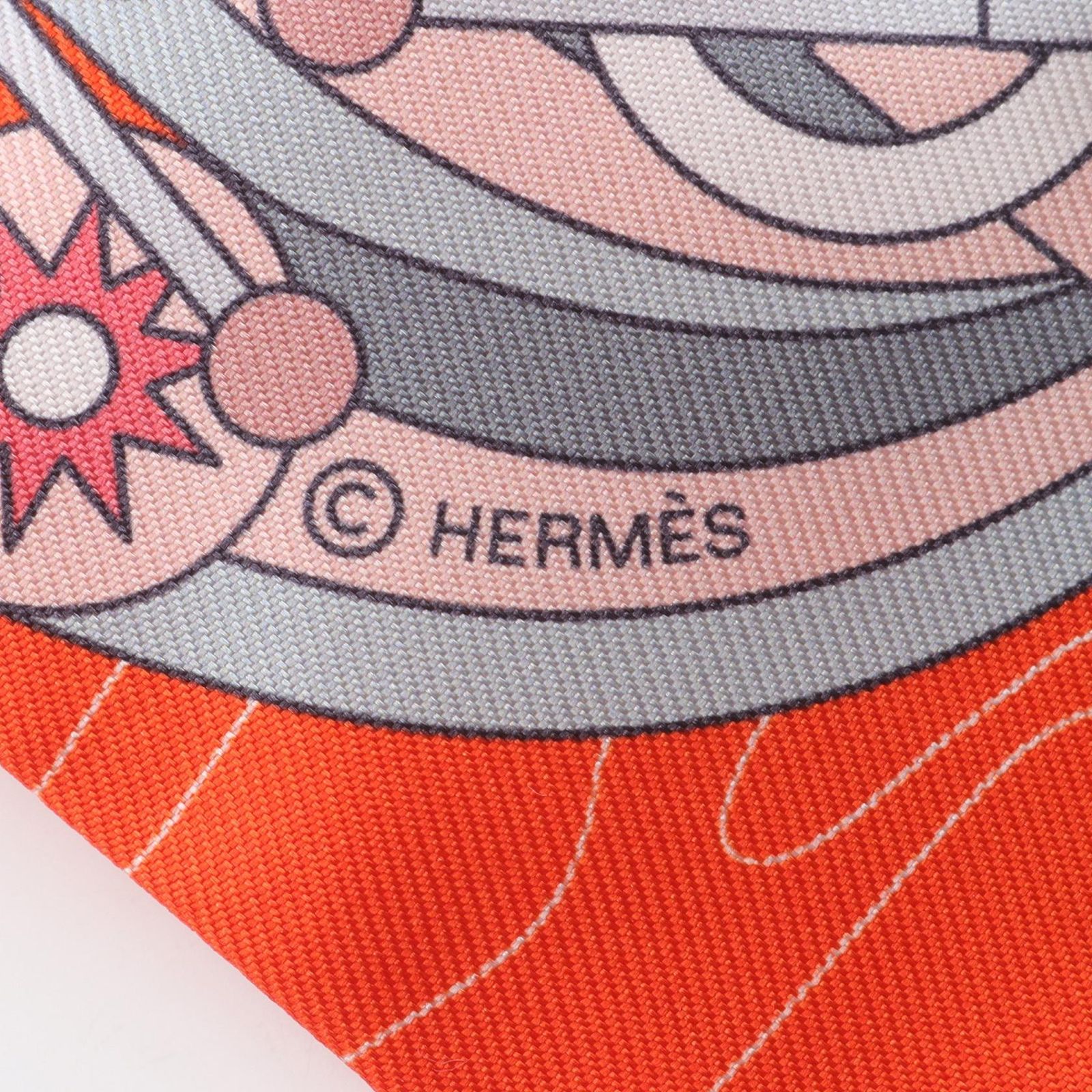 エルメス　ツイリー オデッセイ　未使用　オレンジ　シルク エルメス HERMES スカーフ ツイリー Odyssey シルク トゥイリー