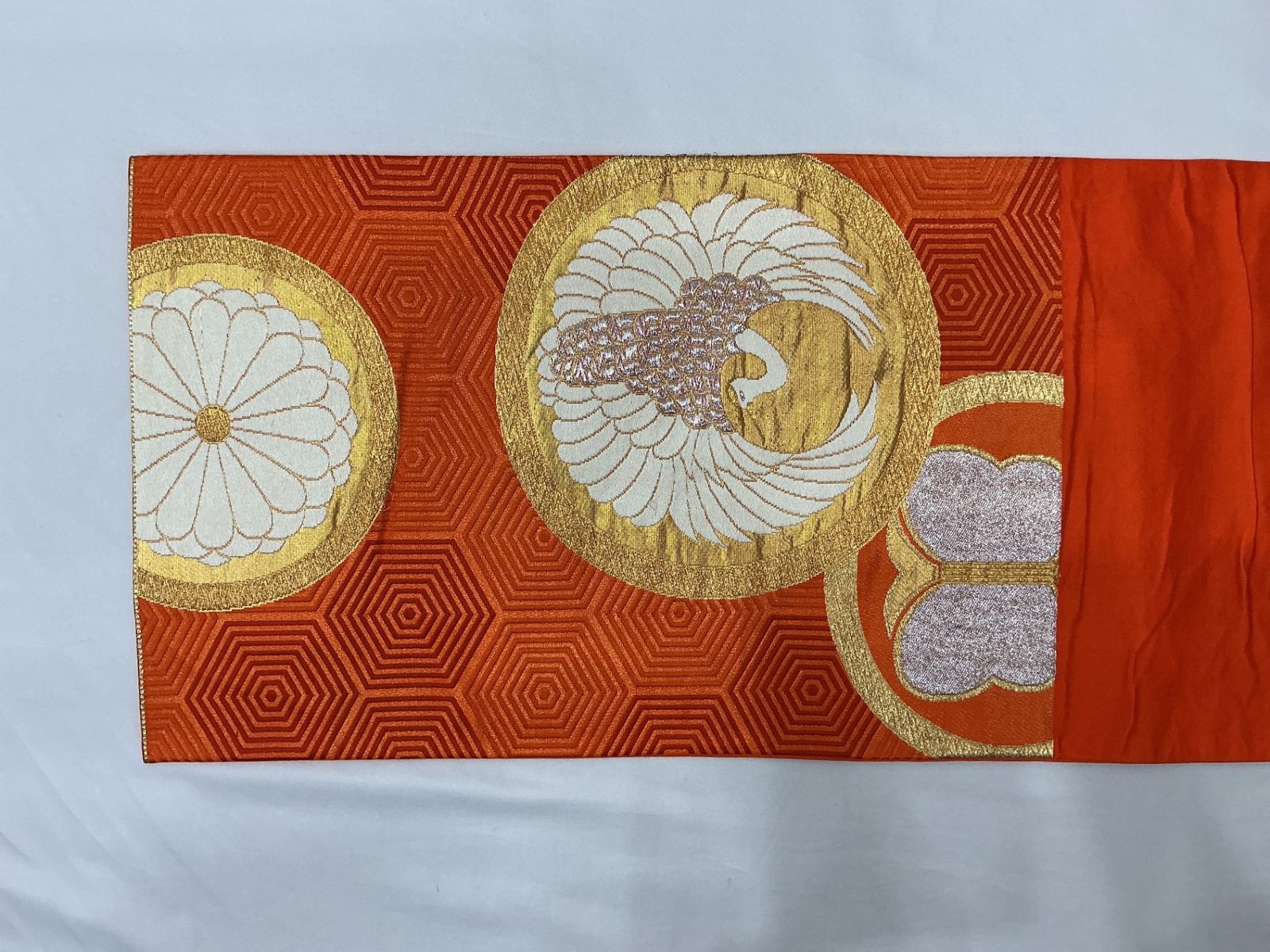袋帯/美品/正絹/オレンジ×金/振袖/仕立上がり/11678 楽天市場 袋帯/美品/正絹/オレンジ×金/振袖/仕立上がり/11678 楽天市場