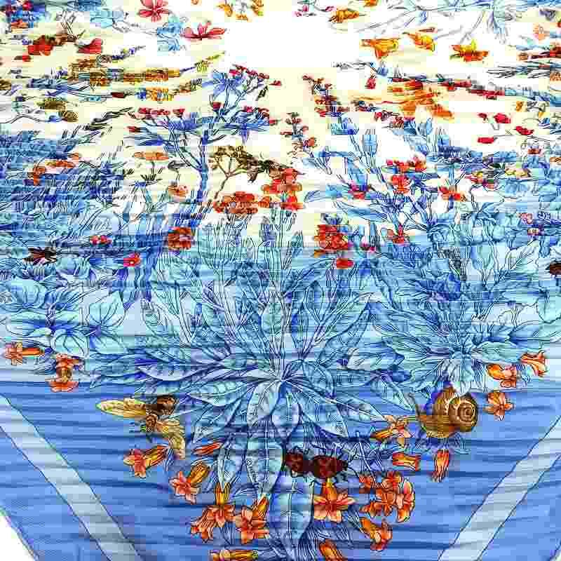 エルメス Hermes プリーツカレ プリーツスカーフ ラ・プレイリー