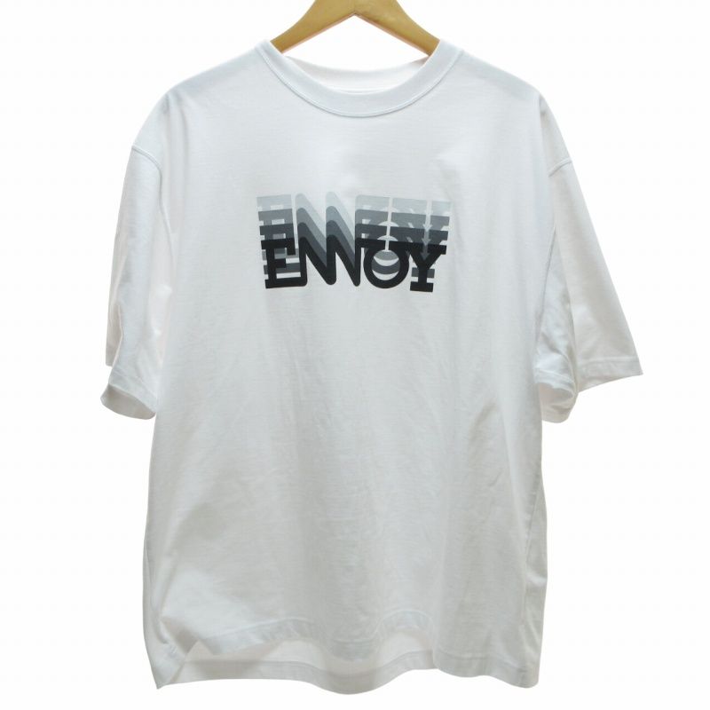 エンノイ ENNOY 23SS ELECTORIC LOGO GRADATION T-SHIRT Tシャツ カットソー 半袖 ロゴプリント ホワイト  白 Mサイズ 0605