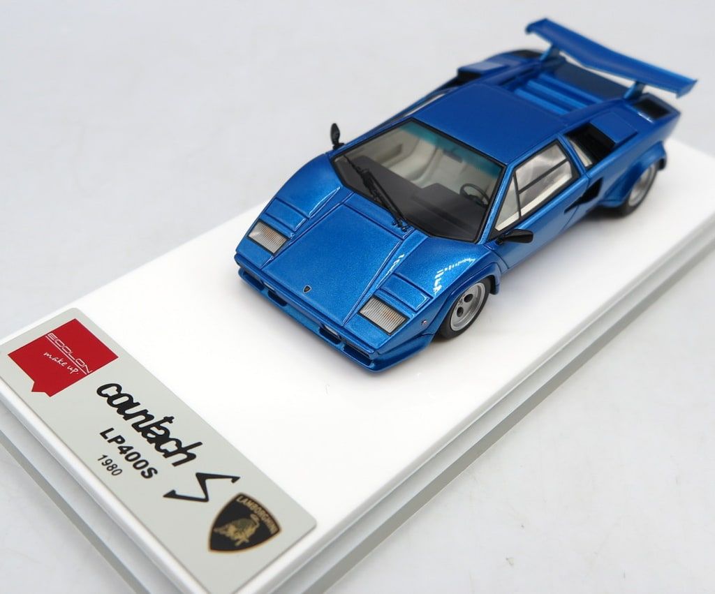 Make UP 1 43EIDOLON -With Rear wing- Lamborghini Countach LP400S 1980 Metallic Blue EM432F