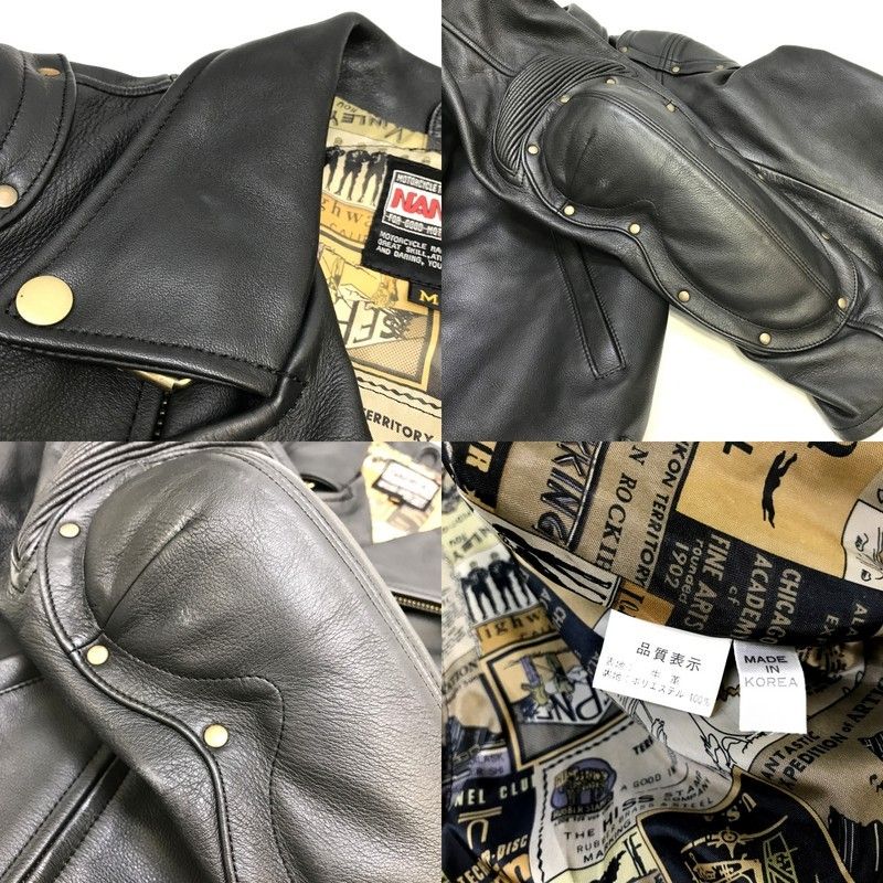 NANKAIライダースジャケット NANKAI ナンカイ レザーダブルライダースジャケット バイクウェア M