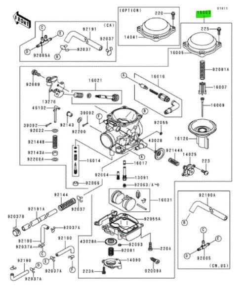 カワサキ バルカン 800 キャブレター Carburetor 15003-1200 KAWASAKI 純正 Genuine JDM ♥ メーカー純正品 DECORATOM_COM_BR