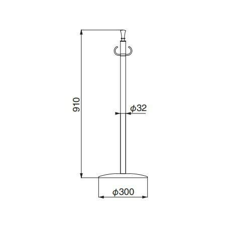 シロクマ フロアパーティションポール クローム 鏡面 FPP-1253