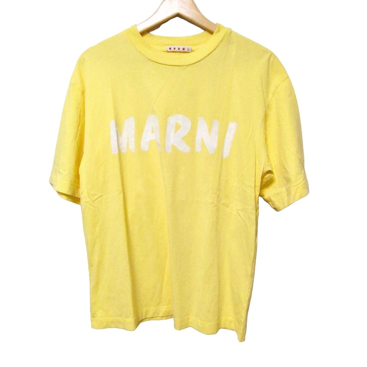 MARNI マルニ 半袖Tシャツ サイズ36 S レディース - イエロー×白 クルーネック|ロゴプリント