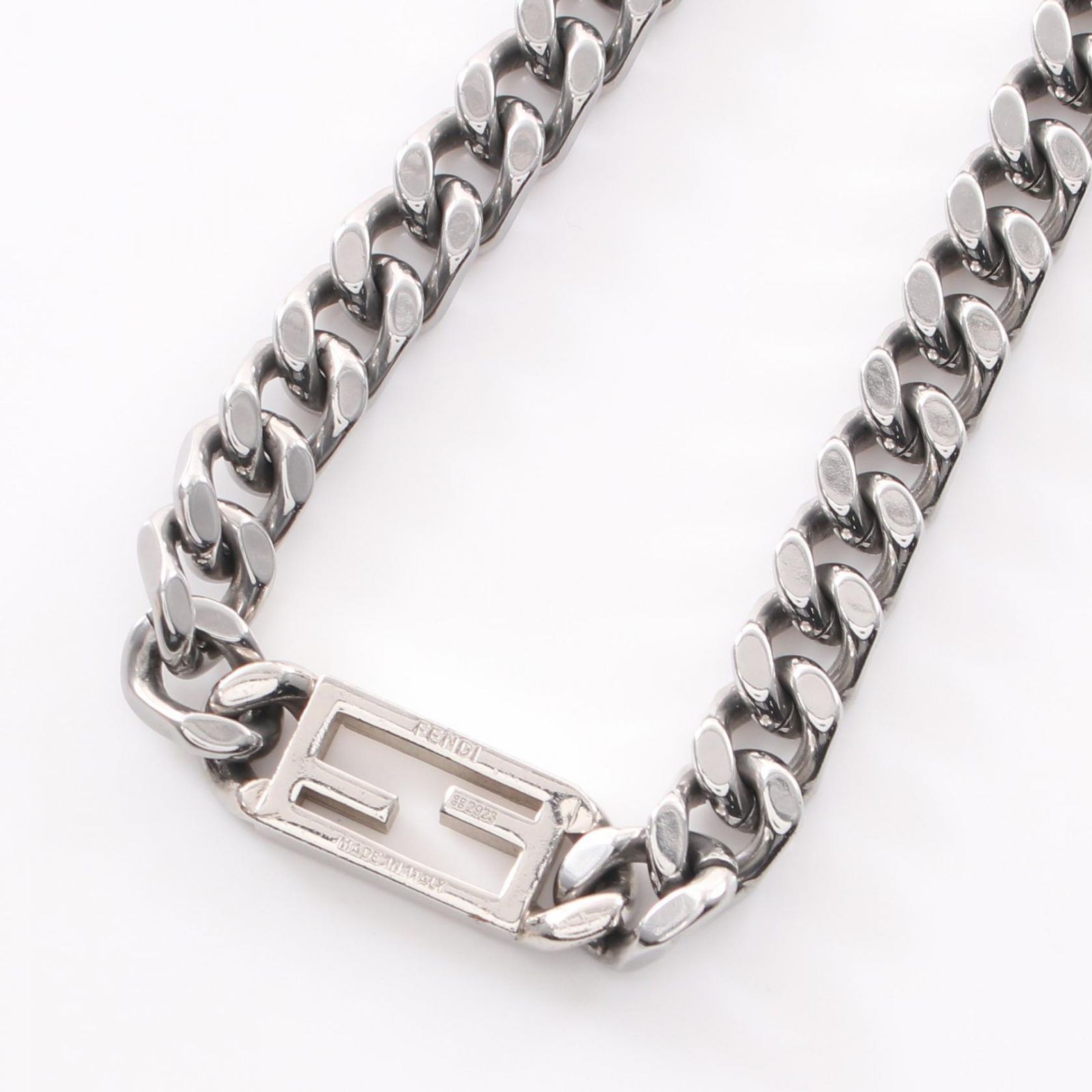 フェンディ FENDI ネックレス バゲット シルバー ステンレススチール