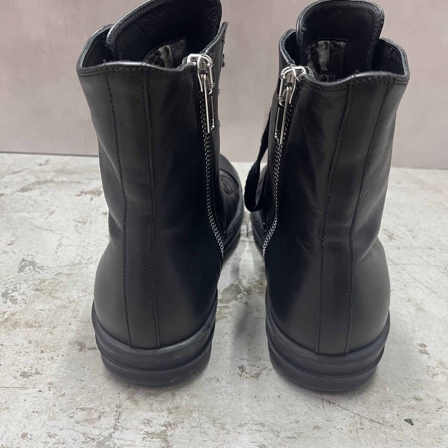 Rick Owens レザー ハイカット ラモーンズ スニーカー 37392 リックオウエンス 41 68580A1