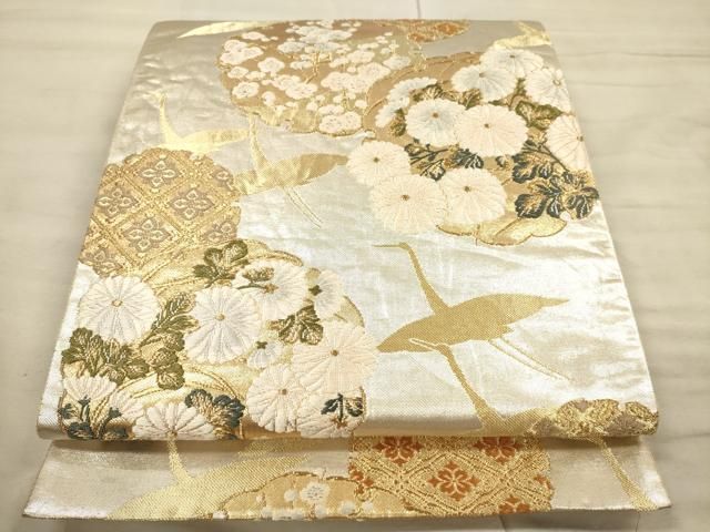 菊　一平安代小柄袋 平和屋着物◎六通柄袋帯 唐織 清少錦 孔雀更紗花文 金糸 正絹
