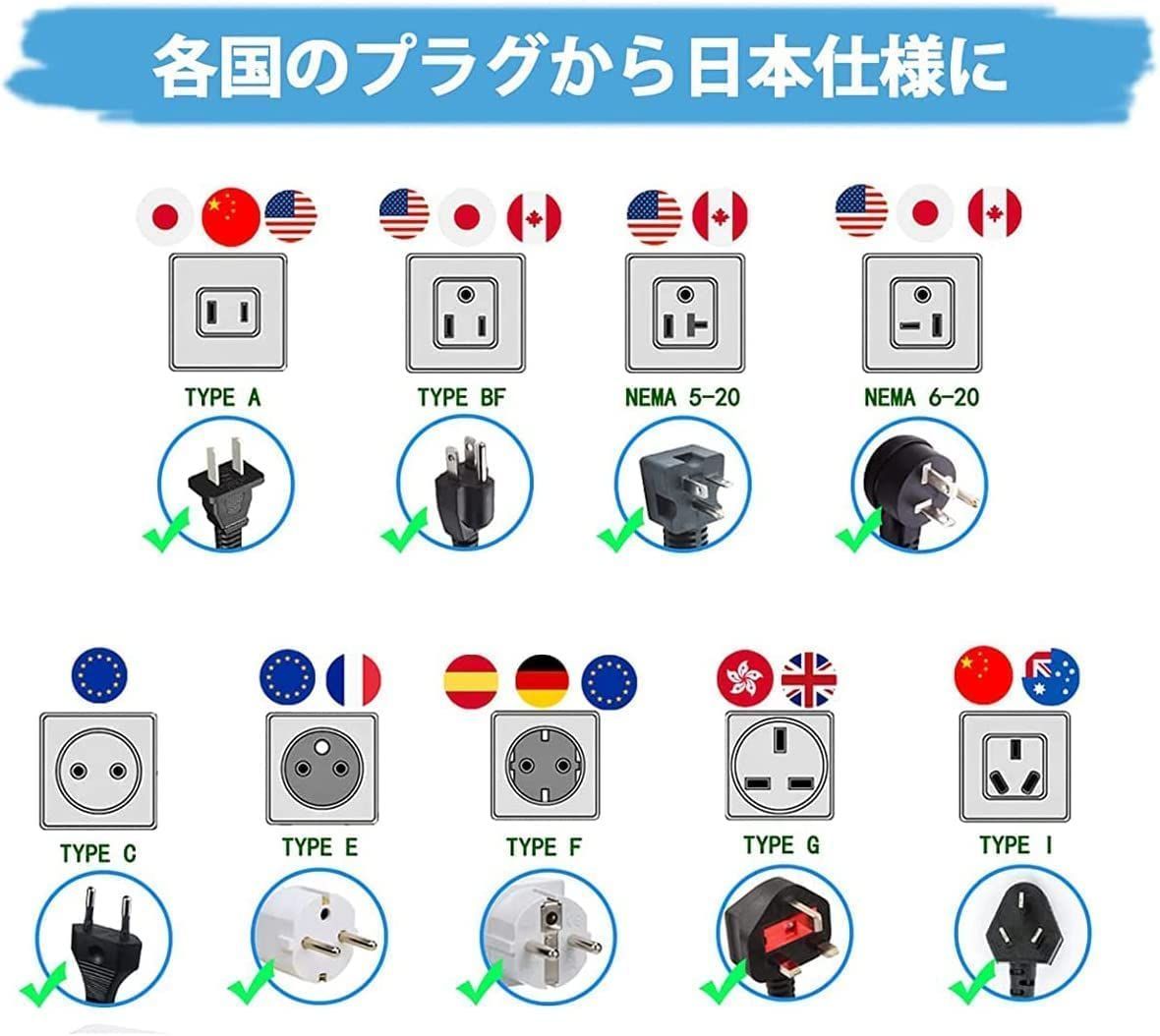 在庫セール】世界のコンセントを日本仕様に変換(ホワイト) 世界の家電