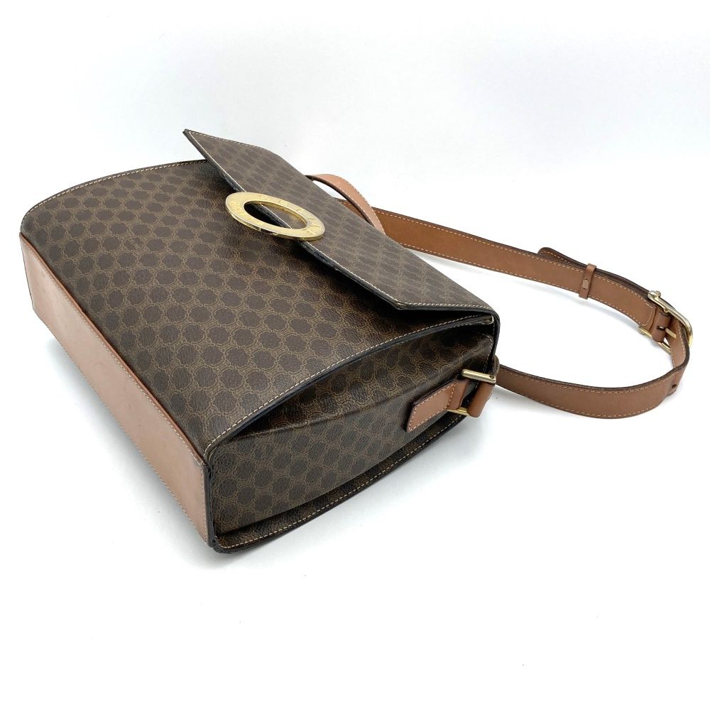 CELINE サークル金具 マカダム柄 PVC レザー ミニ ショルダーバッグ