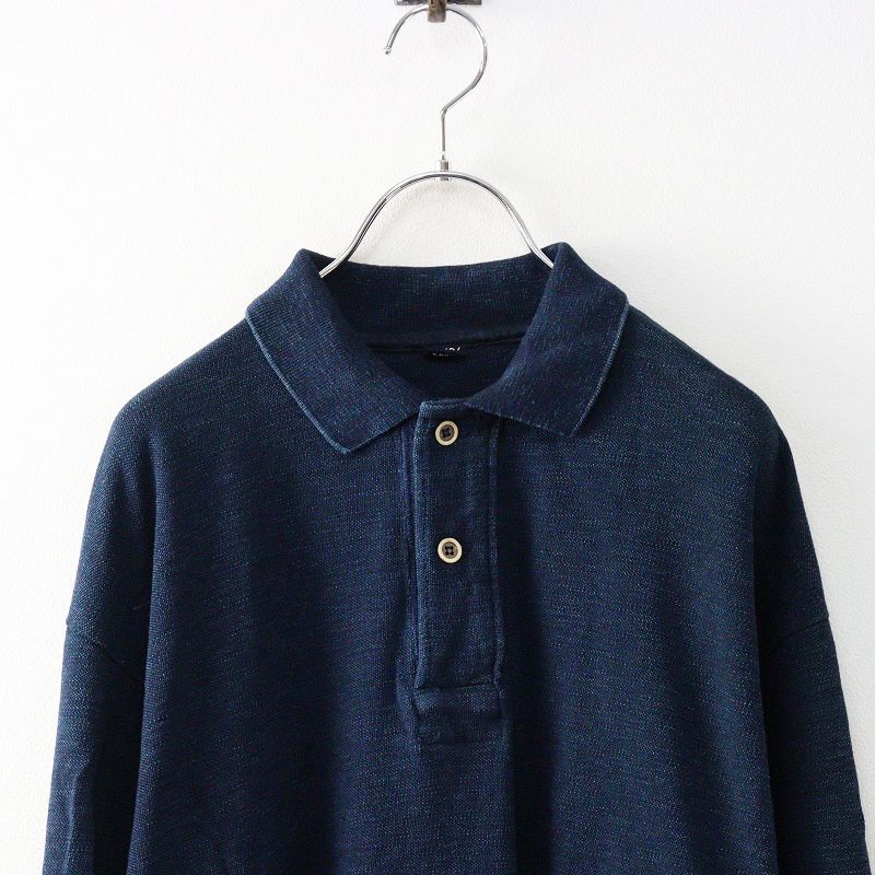  フォーティーファイブアール 45 R 潮風カノコのオーシャン長袖ポロ インディゴ 4 ネイビー トップス その他 トップス