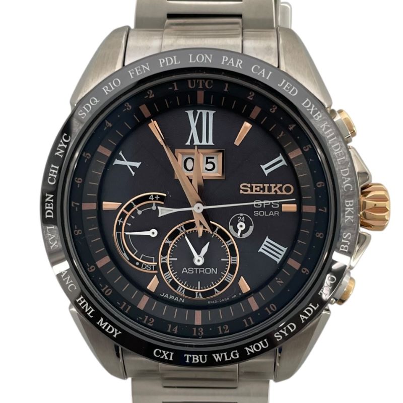 セイコー SEIKO アストロン GPSソーラー 8Xシリーズ ビッグデイト SBXB151 ブラック SS メンズ 腕時計