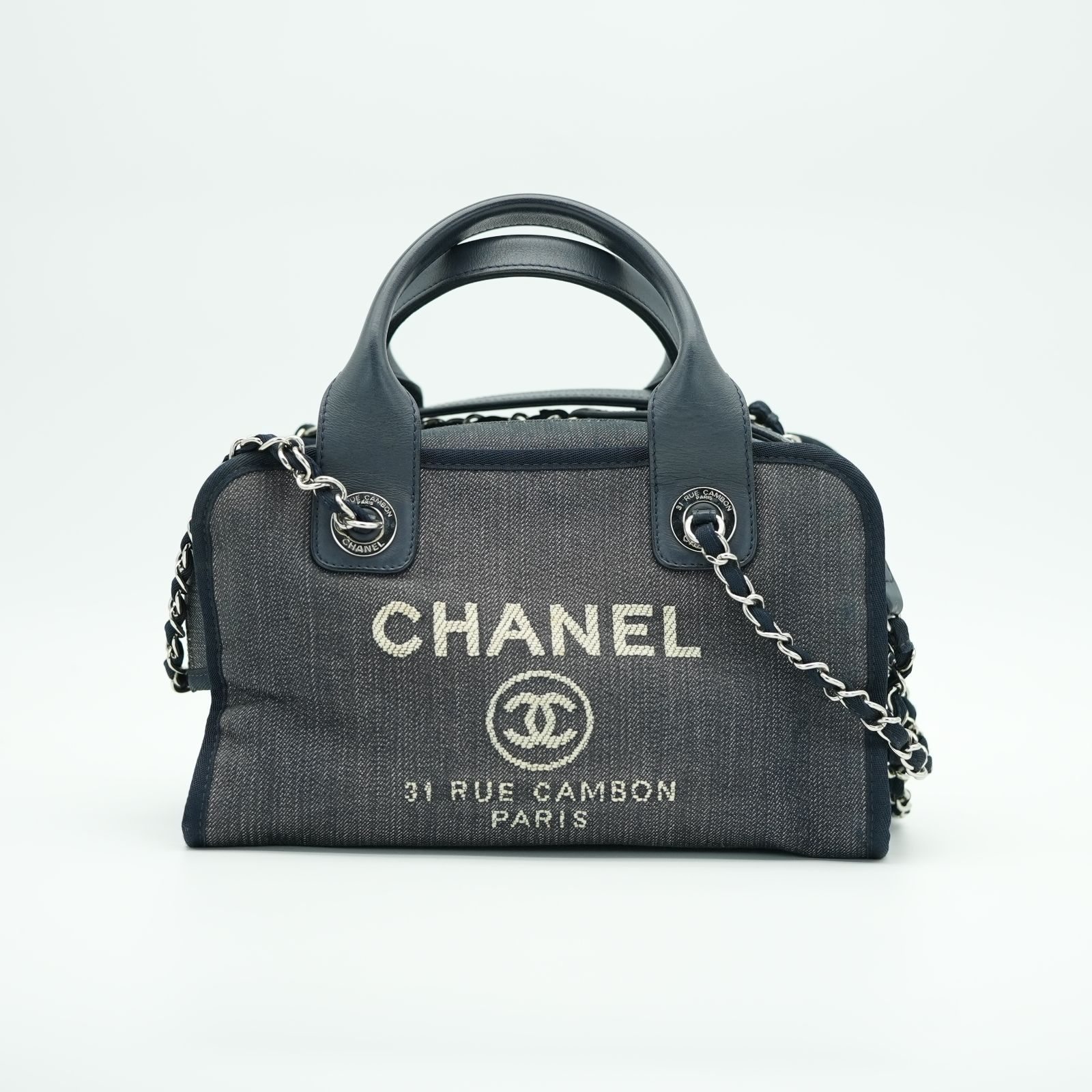 VINTAGE シャネル ドーヴィル ボーリングバッグ グレー CHANEL シャネル ドーヴィル ボーリングバッグ ハンドバッグ