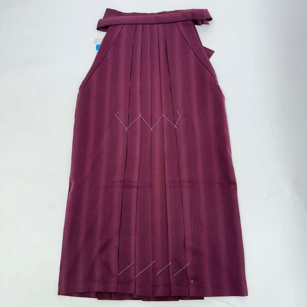 袴 2L size 紐下丈98cm 行灯袴 卒業袴 女性用袴 エンジ ストライプ 4738