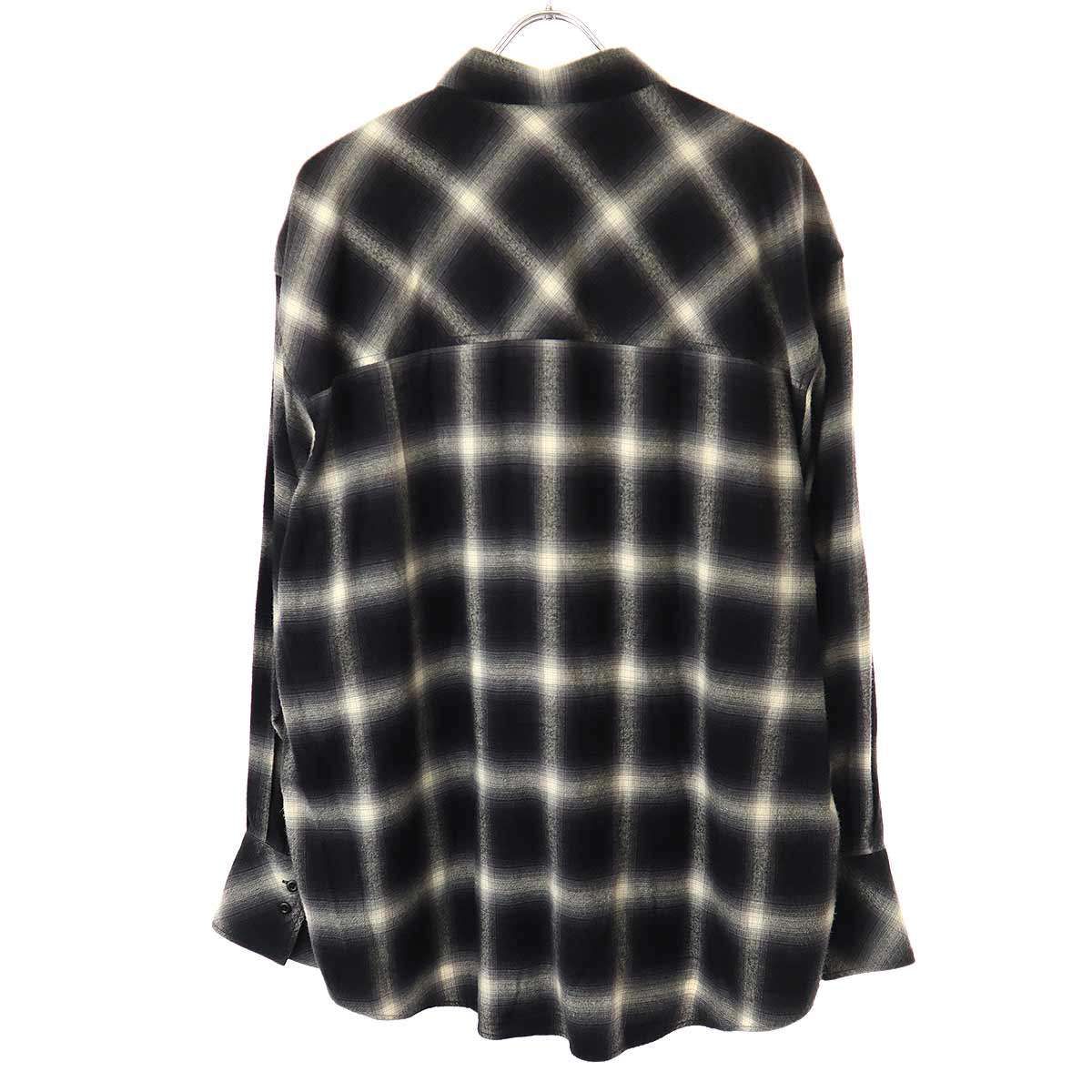 MIYAGIHIDETAKA ミヤギヒデタカ Flannel Shirt オンブレチェックシャツ ブラック 2 - メルカリ