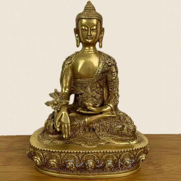 仏像 三宝の仏像 阿弥陀仏 釈迦 薬師 置物 真鍮 如来像 座像 オブジェ 厄除け 開運 風水 縁起物