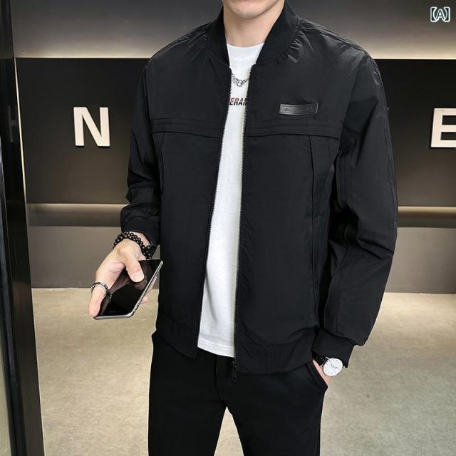 低価格！ 3XL 春 コーデ メンズ 用 服 シンプル ファッション オシャレ 大人 かっこいい 紳士服 カジュアル スタンドカラー ジャケット ハイエンド トップス 春秋 カジュアル 通勤スタイル 重ね着コーデ ゆったりシルエット 軽アウター メイク