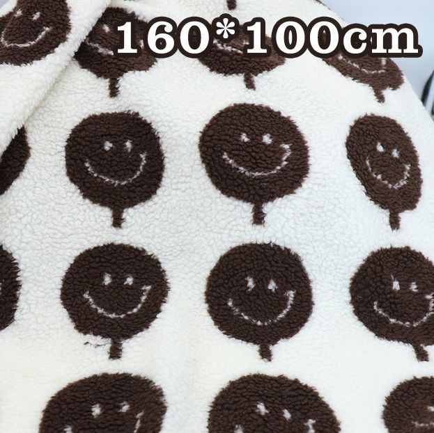 笑顔柄 ソフトフリース ボア ハンドメイド 可愛い 素材 材料 DIY ふわふわ