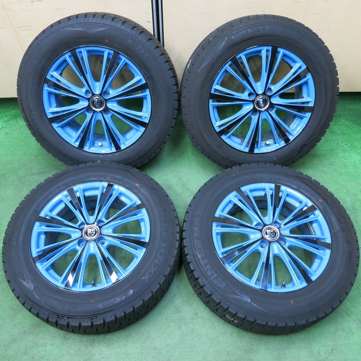 バリ溝 キレイ 9.5分以上 マイスター プレミックス アマルフィ 195 65R16 スタッドレス ダンロップ ウインターマックス WM02 16インチ PCD100 4H 4110807SYス