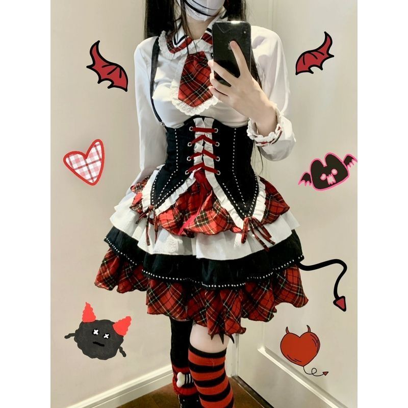 ゴスロリ 黒 ロリータ ミニスカートセット コスプレ