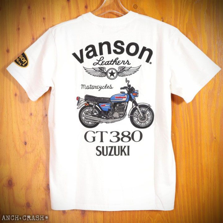 VANSON SUZUKI GT380 半袖Tシャツ SMV-2401 オフホワイト バンソン