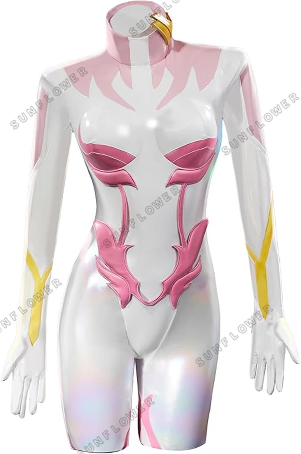レディース 大人 戦士風 パイロットスーツ風 長袖 ボディスーツ レオタード コスプレ コスチューム かっこいい かわいい 萌え 上下セット 衣装セット 仮装 変身 変装 ホワイト