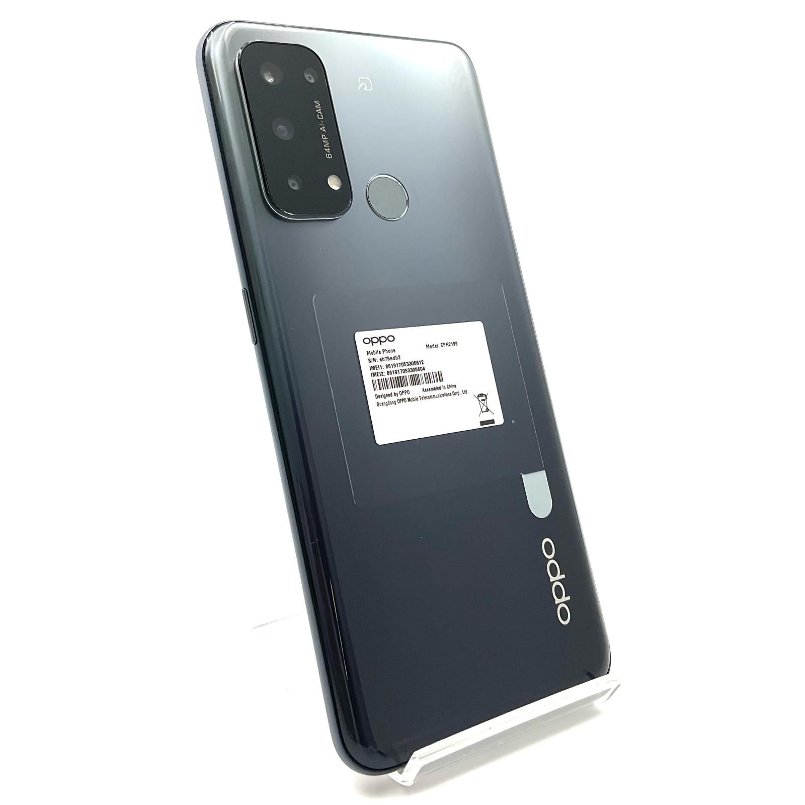 【全額返金保証】【最速発送】OPPO Reno5 A 128GB シルバーブラック 楽天モバイル CPH2199 白ロム 美品 動作確認済