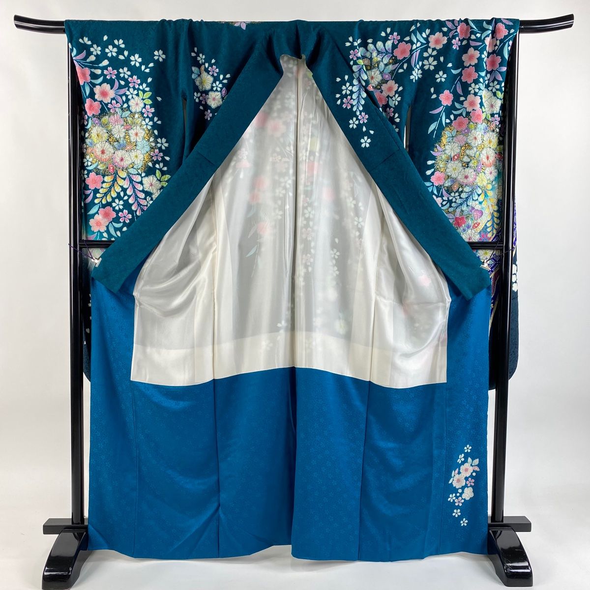 美品】 振袖 身丈167cm 裄丈71cm L 袷 徳永憲峯 落款 辻が花 金彩 銀