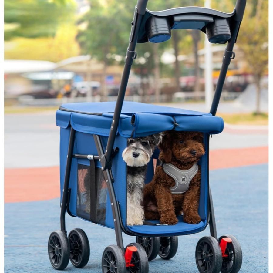 ペットカート ベビーカー バギー：大型犬 中型犬 小型犬 猫 折りたたみ