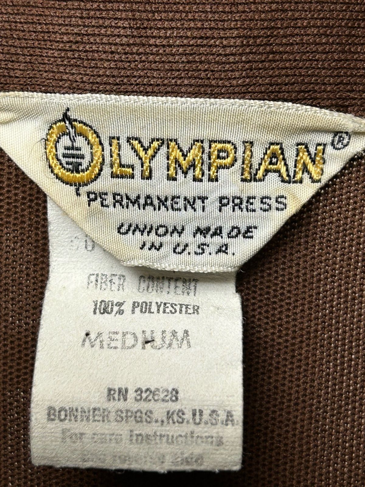 70年代U.S.A.製OLYMPIAN一ツボタンオープンカラーサイコビリーシャツ  