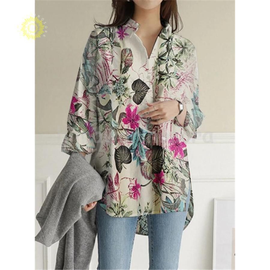 シャツ ブラウス レディース ス チュニック 長袖 夏花柄 体型カバー ゆったり 大きいサイズ プルオーバー 40代 dwU 9832
