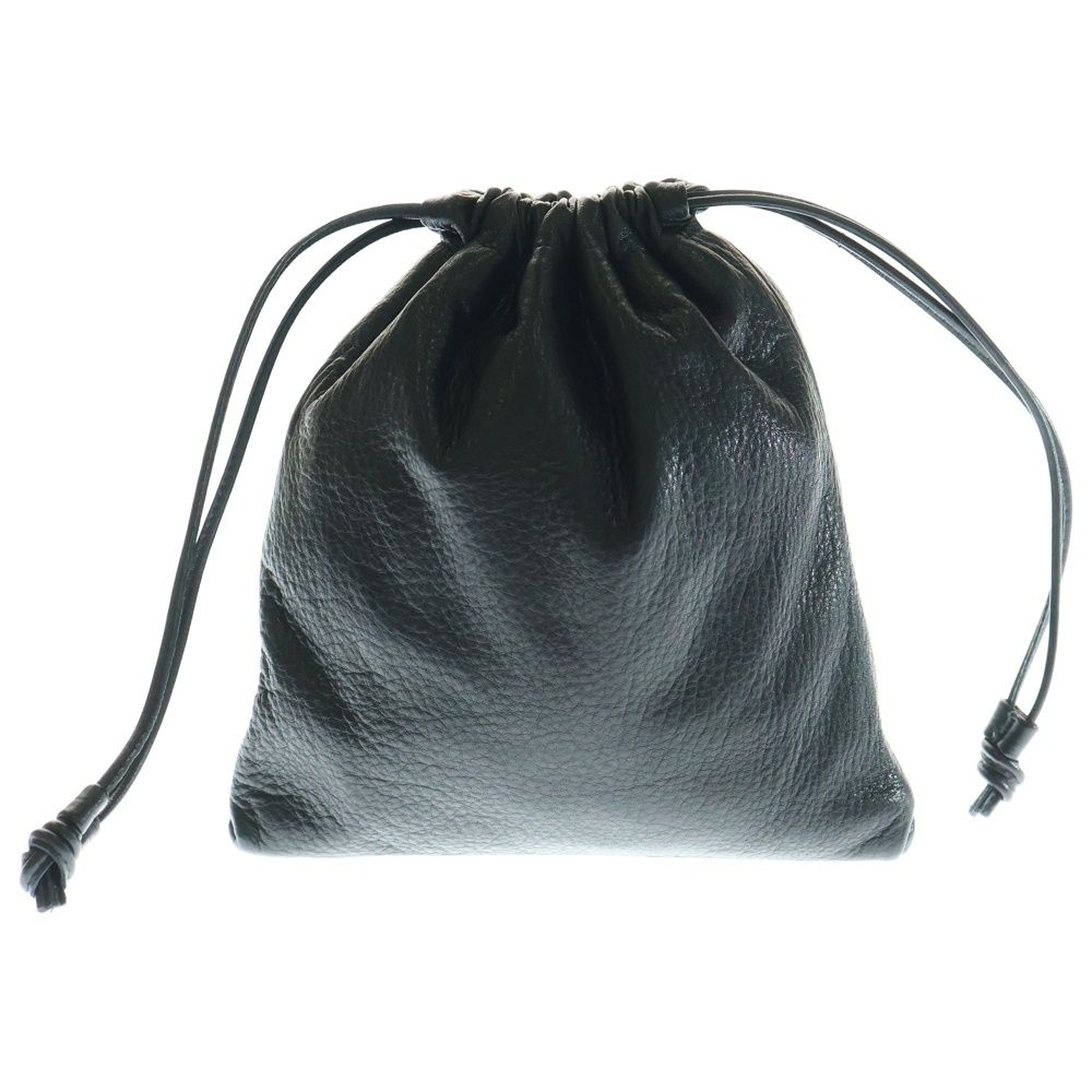 Y s ワイズ カウレザー サブポーチ付き 巾着バッグ ブラック レディース YP-A06-718