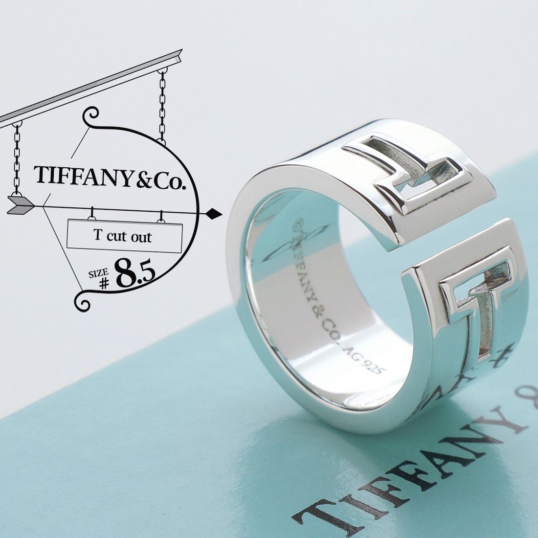 TIFFANY&Co. ティファニー T カット アウト リング 10号 925 TIFFANY&Co. ティファニー T カット アウト リング 10号 925