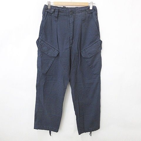 トラウザーズコンバット TROUSERS COMBAT パンツ 軍パン イギリス海軍 カーゴ テーパード タック 無地 紺 ネイビー 80/84/100 