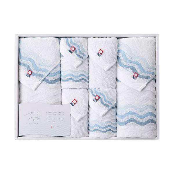 今治タオル さざ波 タオルセット バスタオル 60×110cm フェイスタオル 34×75cm ウォッシュタオル 34×30cm ×各2 B1146550