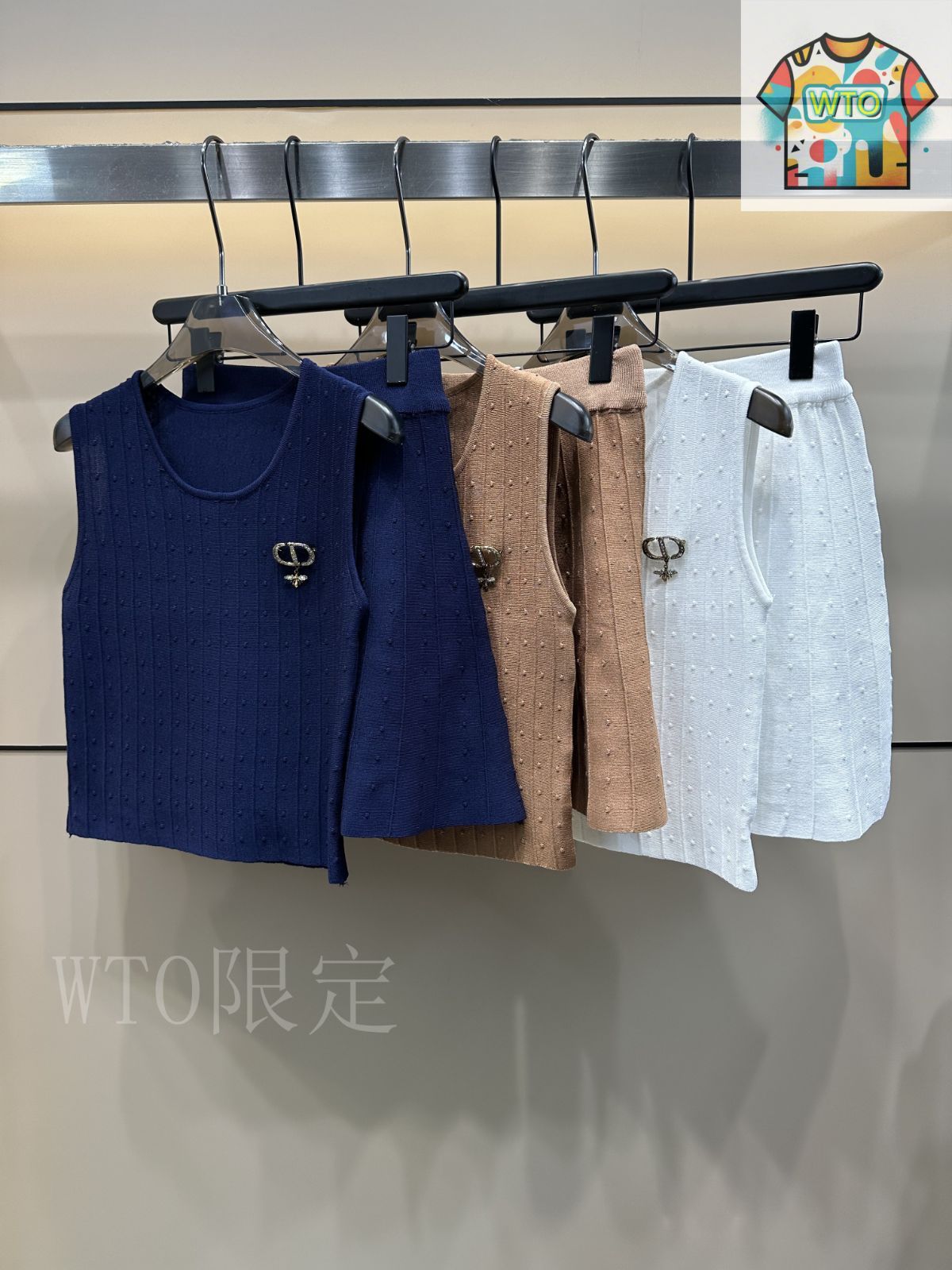 今日特価】Dior 25 夏季 クルーネック ニットベスト + ミニ
