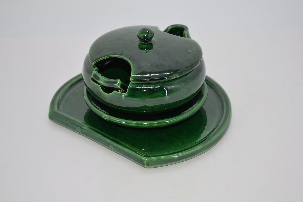 茶道具 茶事 懐石 青楽 すずめ瓦 和楽 作 2 茶道 29-9202