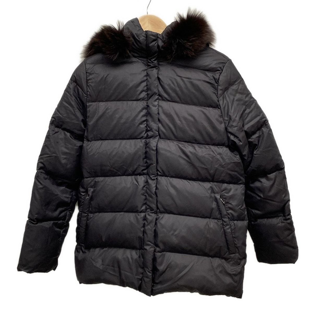 DUVETICA フード付きダウンジャケット 38 ブラック 値下げ】DUVETICA ダウンジャケット サイズ38 ブラック DUVETICA