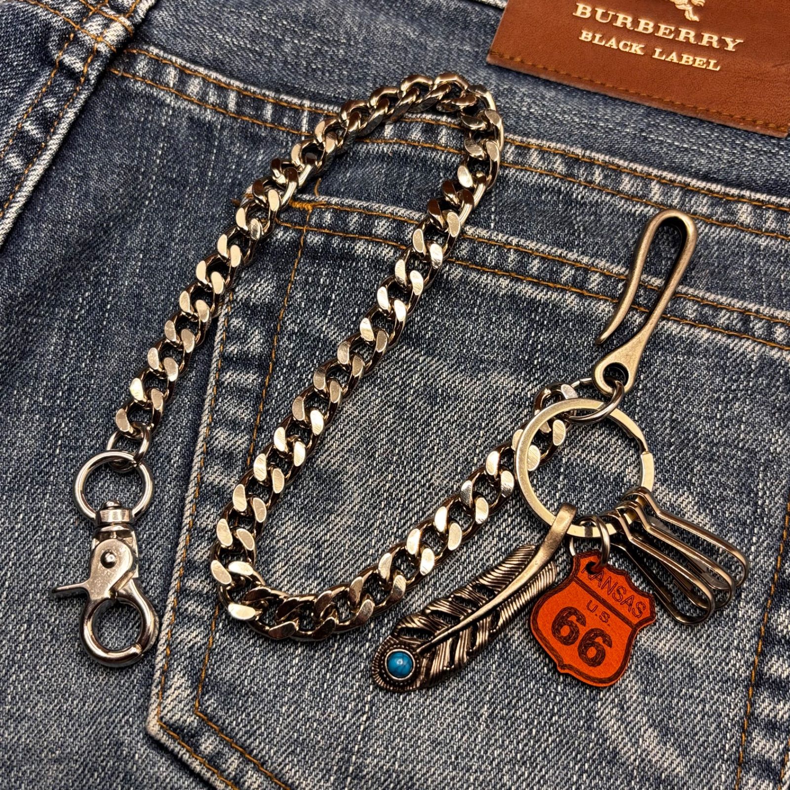 ウォレットチェーン 財布 鍵 アメカジ シルバー キーチェーン デニム 宝飾 ウォレットチェーン 財布 鍵 アメカジ シルバー