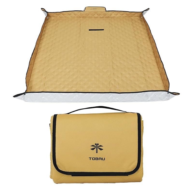 TOBAU] レジャーシート 厚手 フチ自立 140×145 大判 アルミ 防水 キルティング アウトドア インナーシート