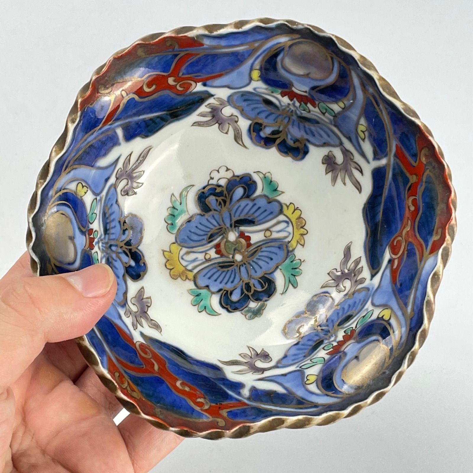 679 錦手 色絵 蝶 古伊万里 伊万里焼 骨董 アンティーク 三つ鉢 - メルカリ