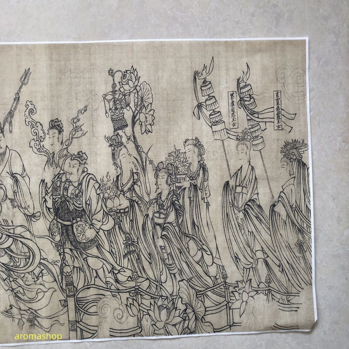 中国古美術・純手描き笑顔の仏像六尺掛軸 ・水墨画・宣紙・肉筆・一物一图・文房置物 中国古美術・純手描き笑顔の仏像六尺掛軸 ・水墨画・宣紙・肉筆