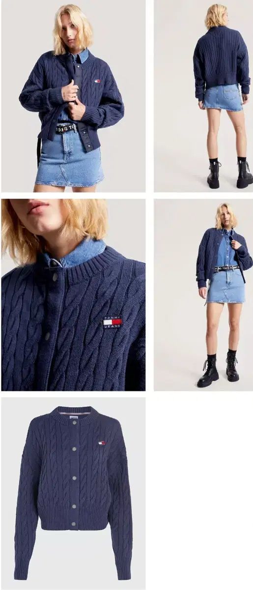本物 タミ ヒルフィガー ケーブル編み ニット カーディガン オーバーサイズ XXS ネイビー WWW_NOITHATQUANGTHANH_NET