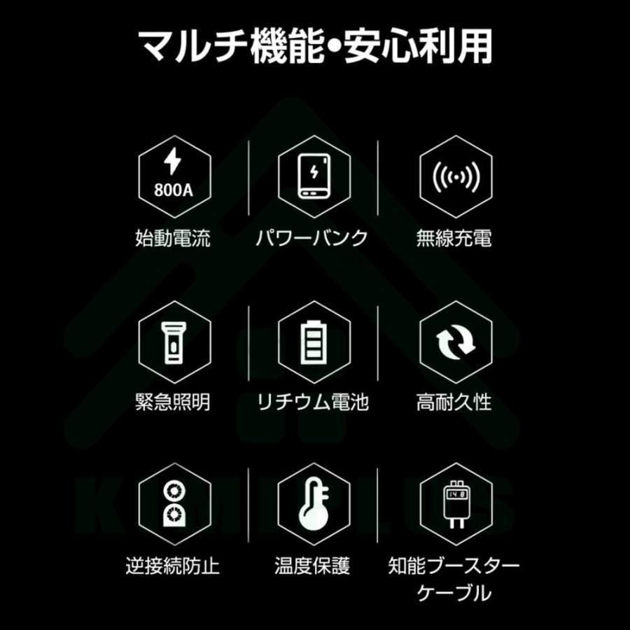 ジャンプスターター12V車用エンジンスターター安全ハンマー内蔵大容量ピーク電流800A緊急始動モバイルバッテリーZGCy74639800mAh BRIGHTFACE_UK