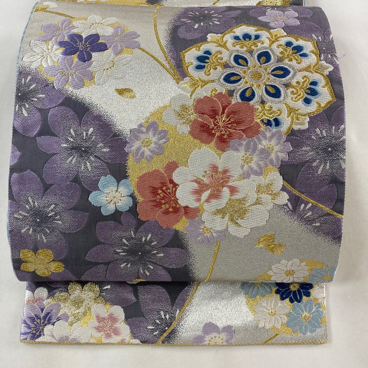 新小石丸 花文 金銀糸 七宝 亀甲 キラキラ 全通 正絹 フォーマルな袋帯 新小石丸 花文 金銀糸 七宝 亀甲 キラキラ 全通 正絹 フォーマルな袋帯 新