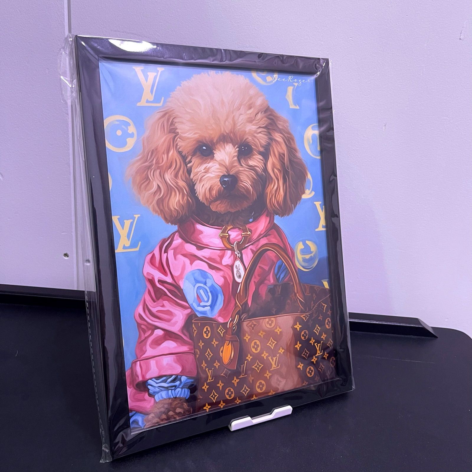 Louis Vuitton Dog Art 額付き ドッグ アートポスター 犬 トイ・プードル ナイトプールとかも好きぽよ