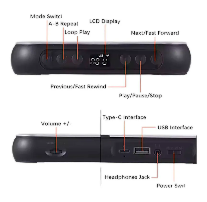 レトロポータブルCDプレーヤー｜Bluetooth5.3搭載／USB・TFカード対応
